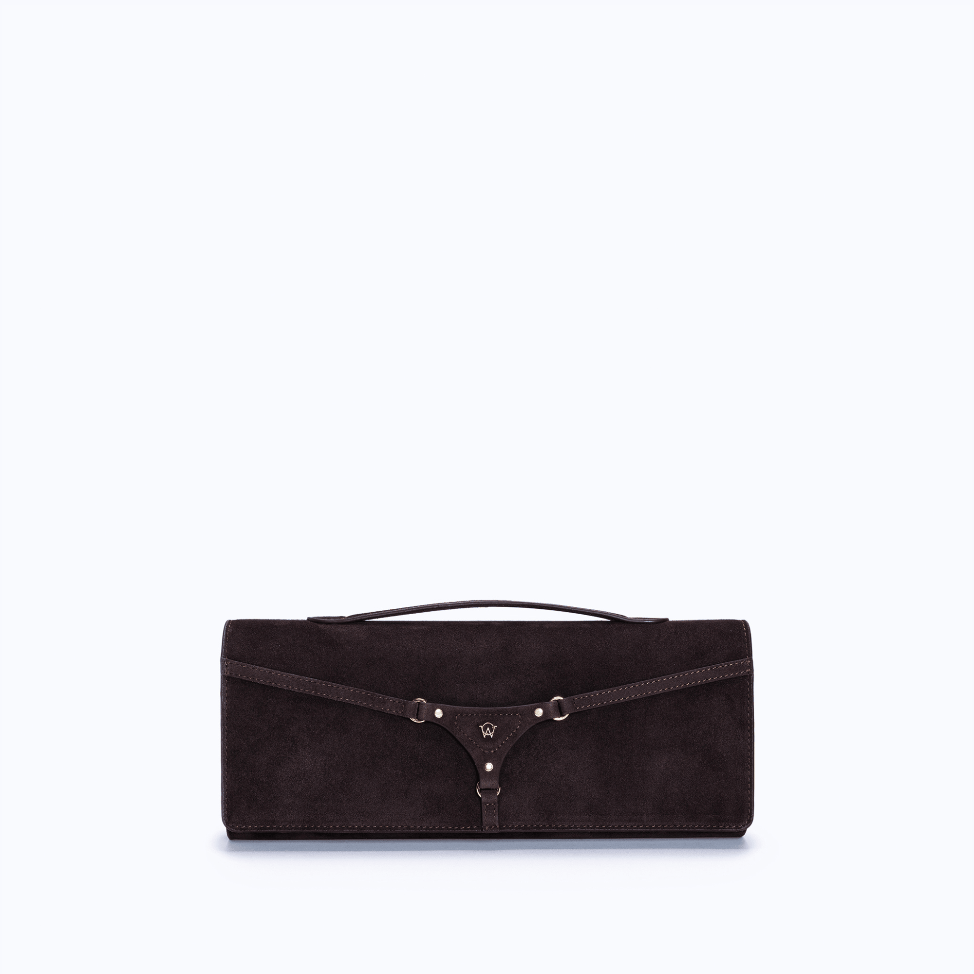 ◆Daphne◆ DAPHNE CLUTCH - DARK SUEDE BROWN – mancofficial