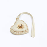 MONOGRAM HEART CHARM - BEIGE