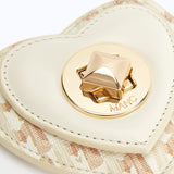 MONOGRAM HEART CHARM - BEIGE