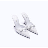 MARGAUX WHITE - SATIN WEDGE MULE