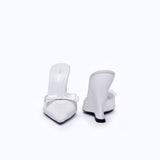 MARGAUX WHITE - SATIN WEDGE MULE