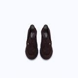 PENNY HEELS - DARK SUEDE BROWN