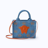 ELBA - DENIM  ORANGE EMBROIDERY