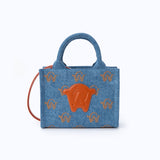 ELBA - DENIM  ORANGE EMBROIDERY