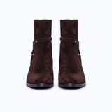 AUBREY SHORT - DARK SUEDE BROWN