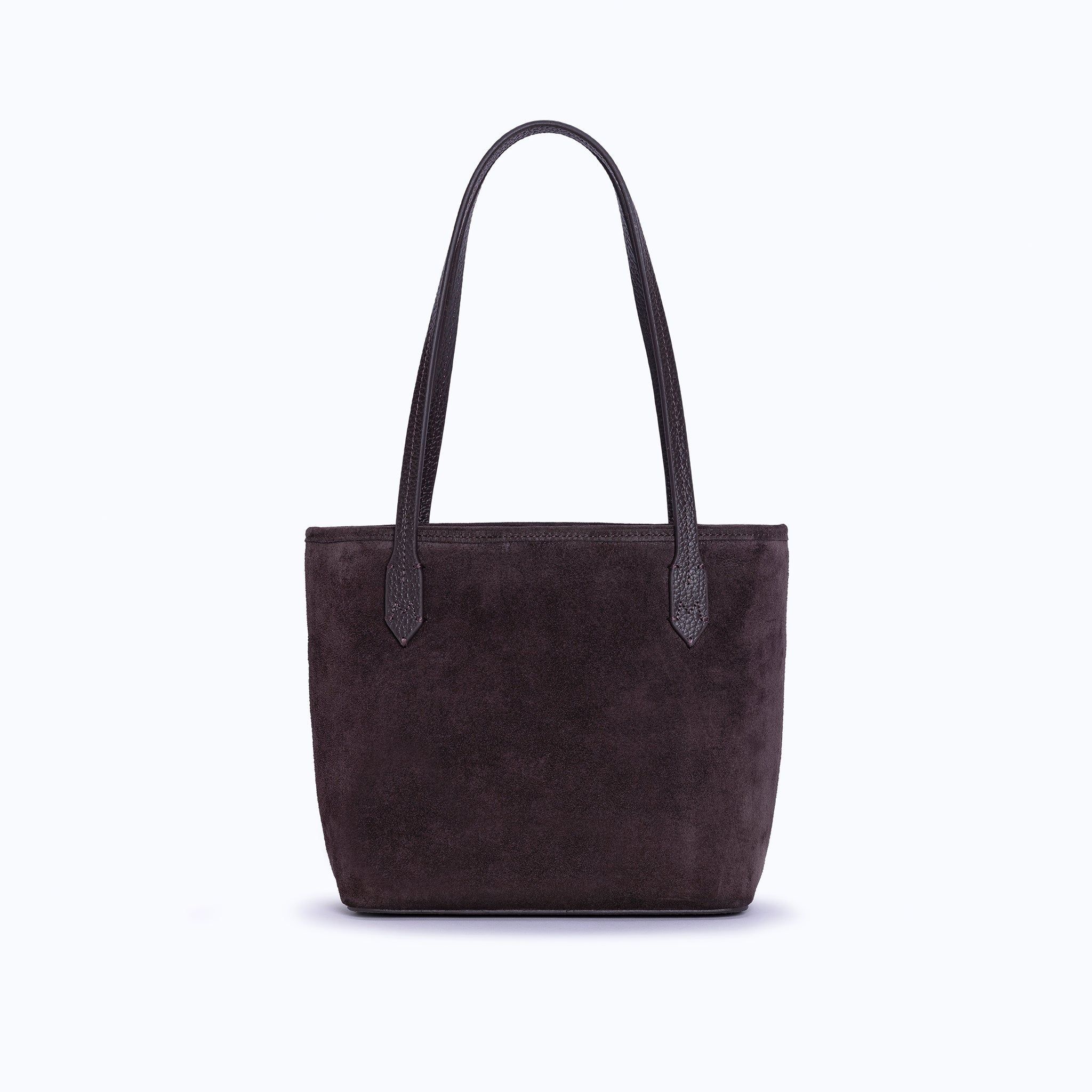 BELLA MINI TOTE - DARK SUEDE BROWN – mancofficial