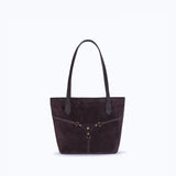 BELLA MINI TOTE - DARK SUEDE BROWN