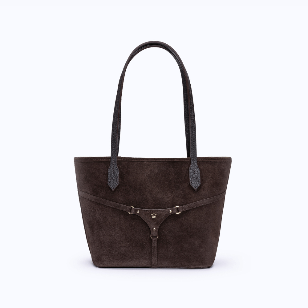 BELLA MINI TOTE - DARK SUEDE BROWN