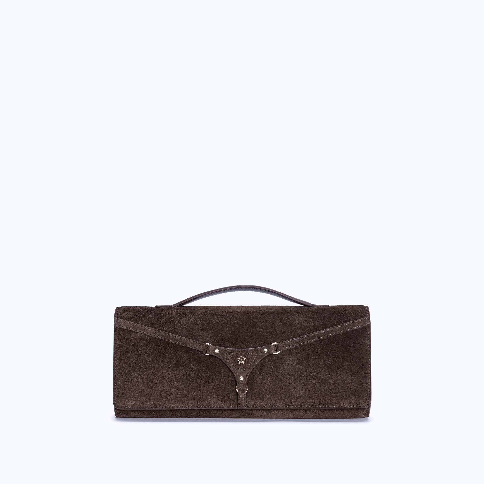 DAPHNE CLUTCH - DARK SUEDE BROWN
