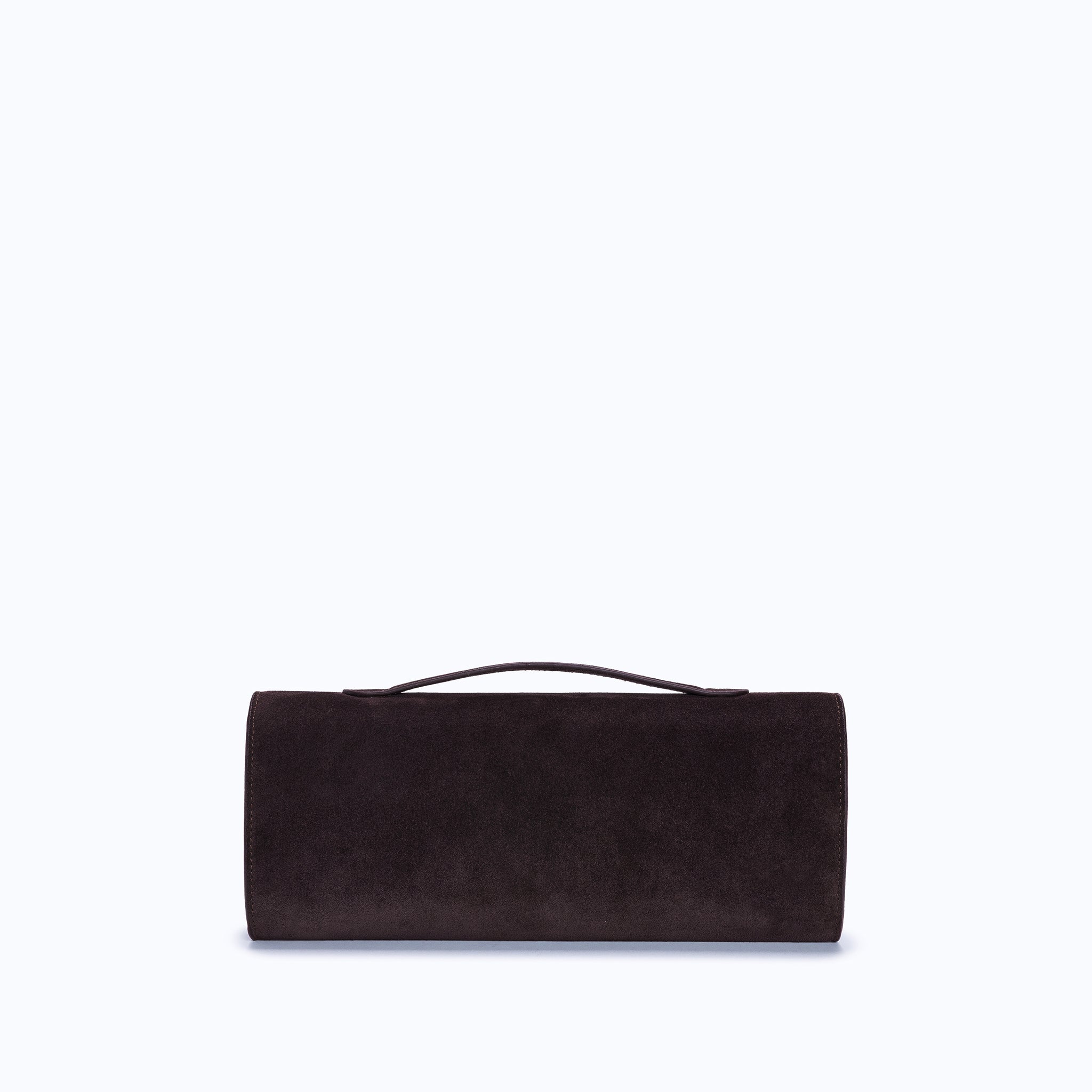 DAPHNE CLUTCH - DARK SUEDE BROWN – mancofficial