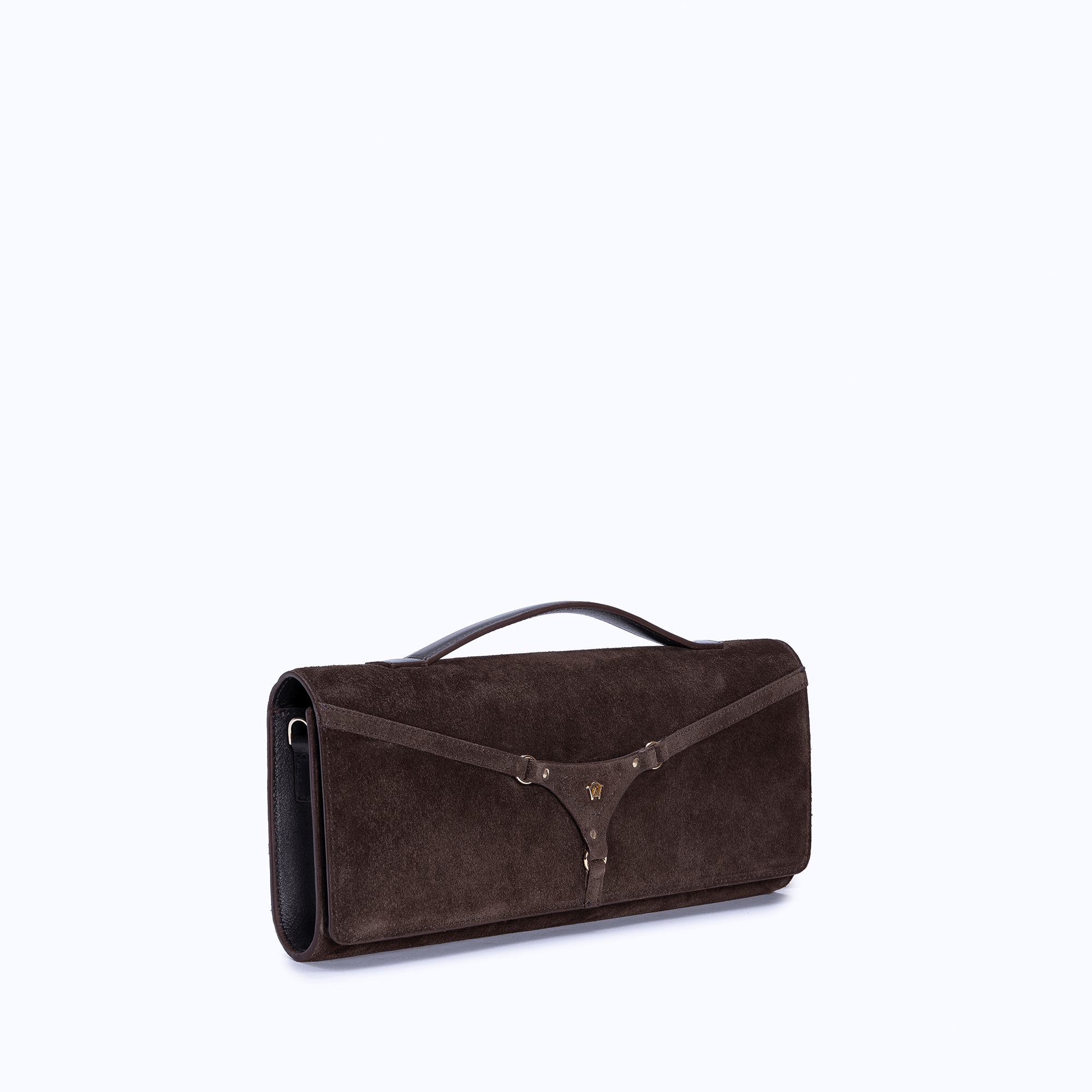 DAPHNE CLUTCH - DARK SUEDE BROWN