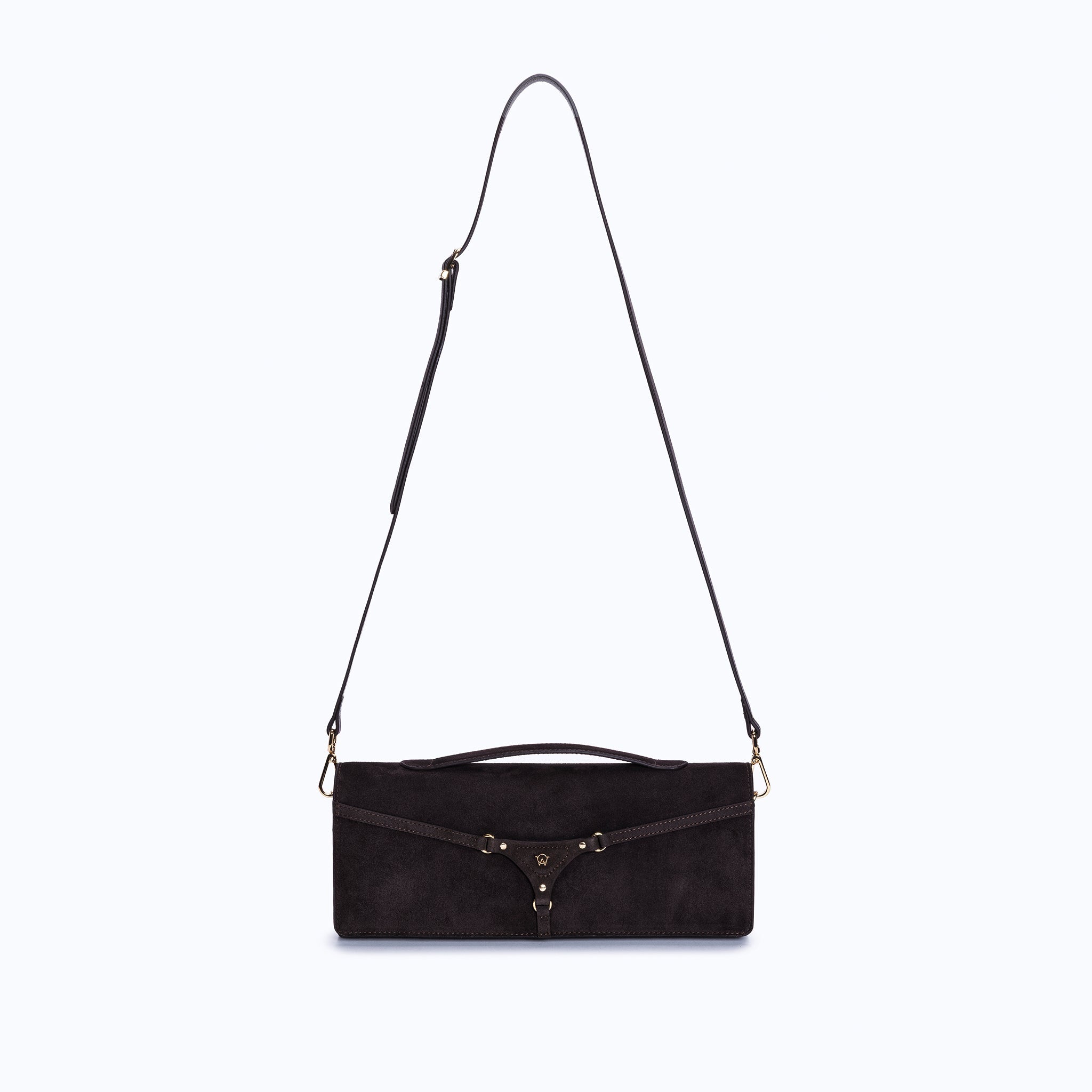 DAPHNE CLUTCH - DARK SUEDE BROWN