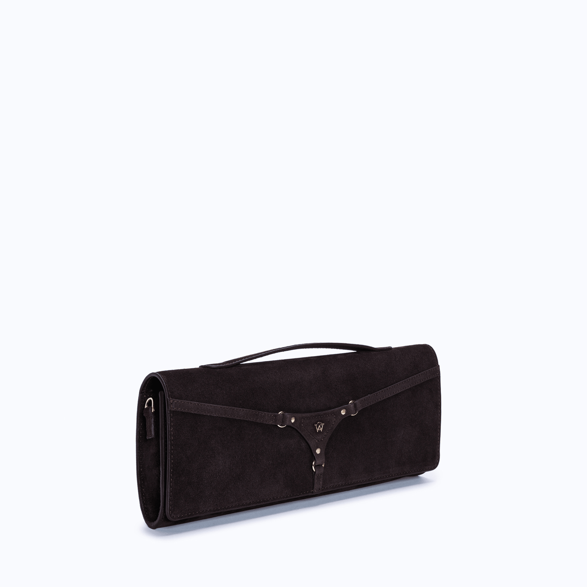 DAPHNE CLUTCH - DARK SUEDE BROWN