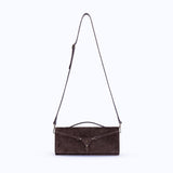 DAPHNE CLUTCH - DARK SUEDE BROWN