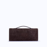 DAPHNE CLUTCH - DARK SUEDE BROWN