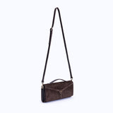 DAPHNE CLUTCH - DARK SUEDE BROWN