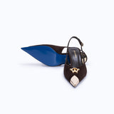 FELICITY KITTEN - DARK SUEDE BROWN