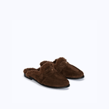 GRACE SLIPPERS - TEDDY DARK SUEDE BROWN