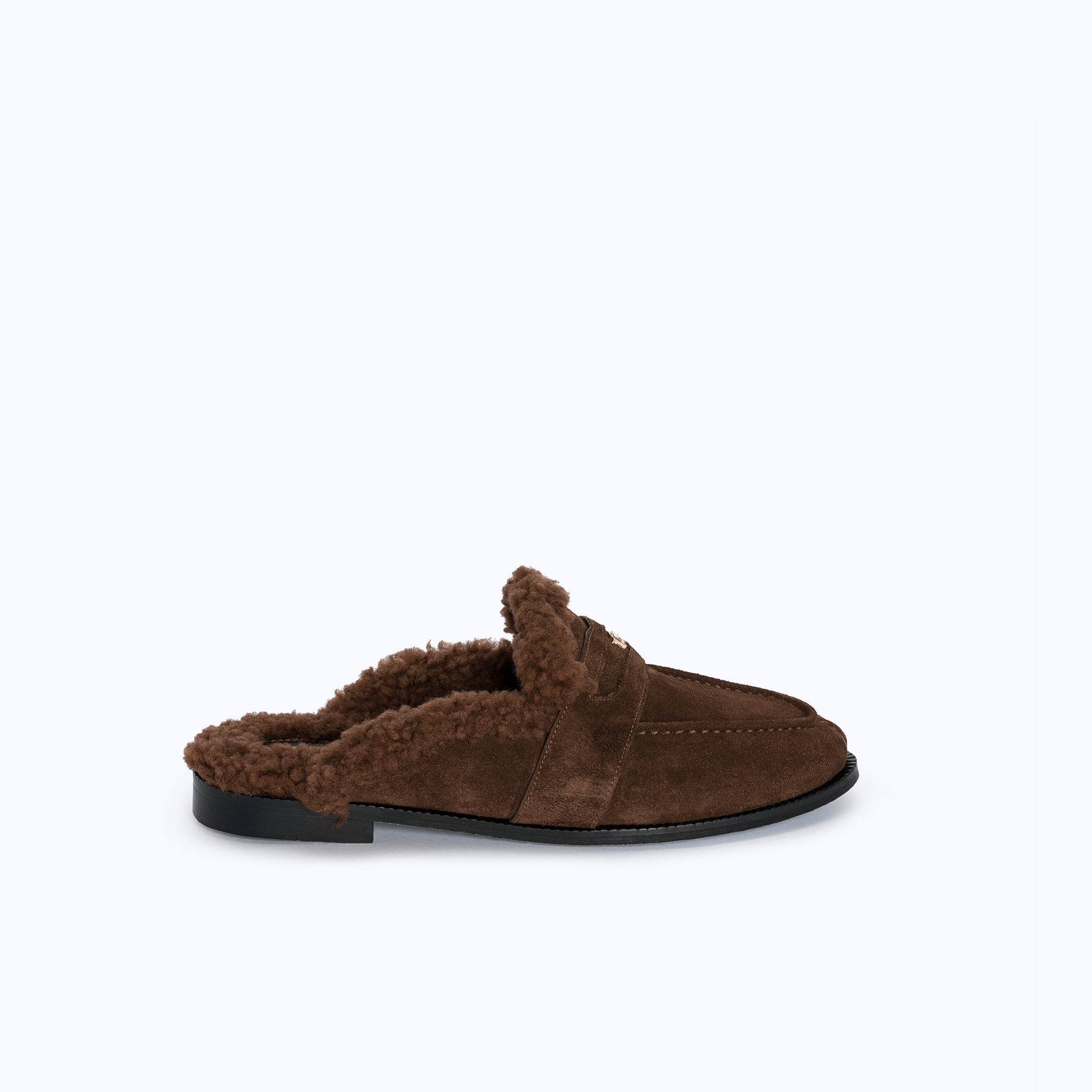 GRACE SLIPPERS - TEDDY DARK SUEDE BROWN