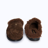 GRACE SLIPPERS - TEDDY DARK SUEDE BROWN