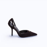 LILITH HEELS - DARK SUEDE BROWN