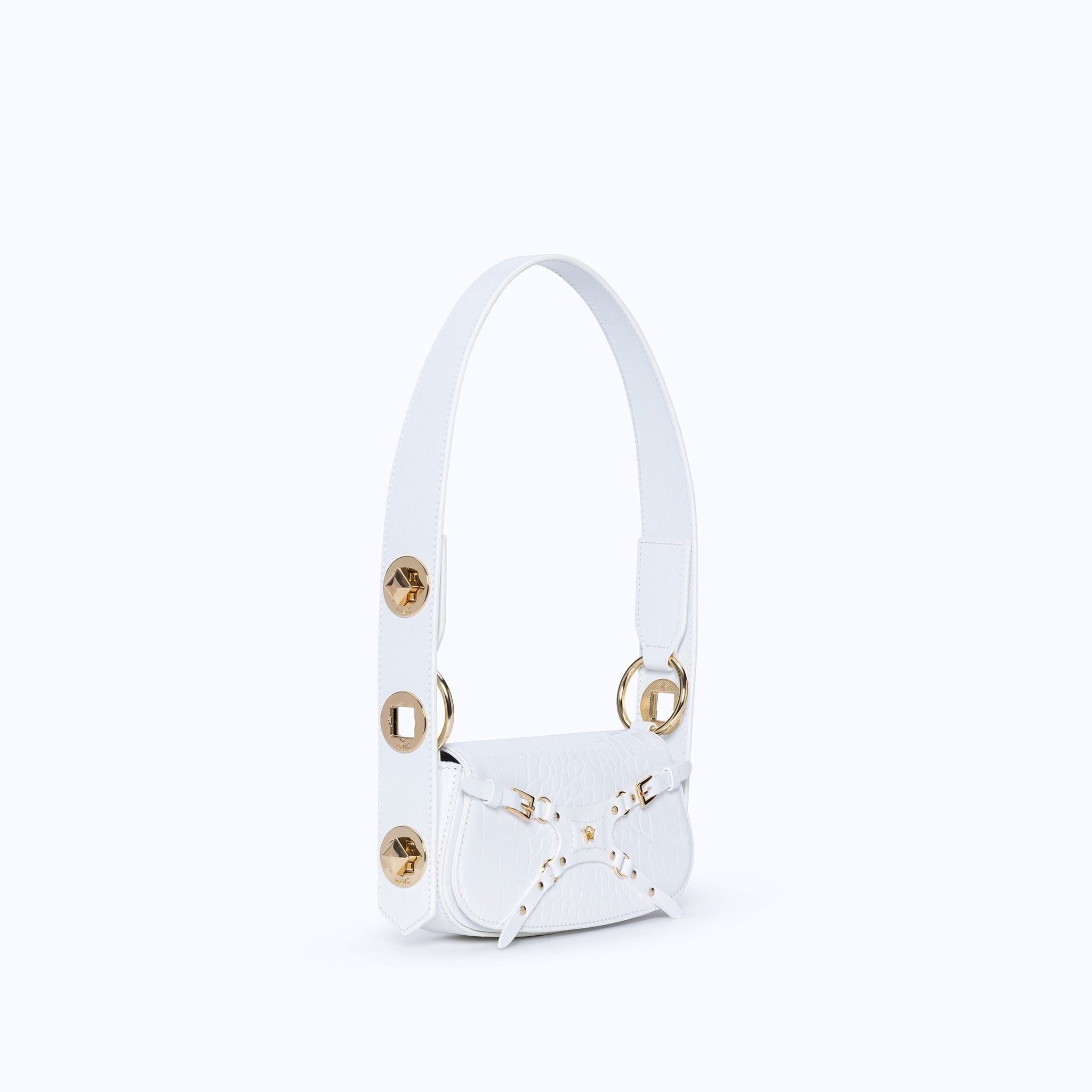 LILITH MINI - WHITE CROC (GOLD)