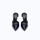 MARGAUX BLACK - WEDGE MULE