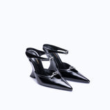 MARGAUX BLACK - WEDGE MULE