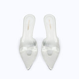 MARGAUX WHITE - SATIN WEDGE MULE