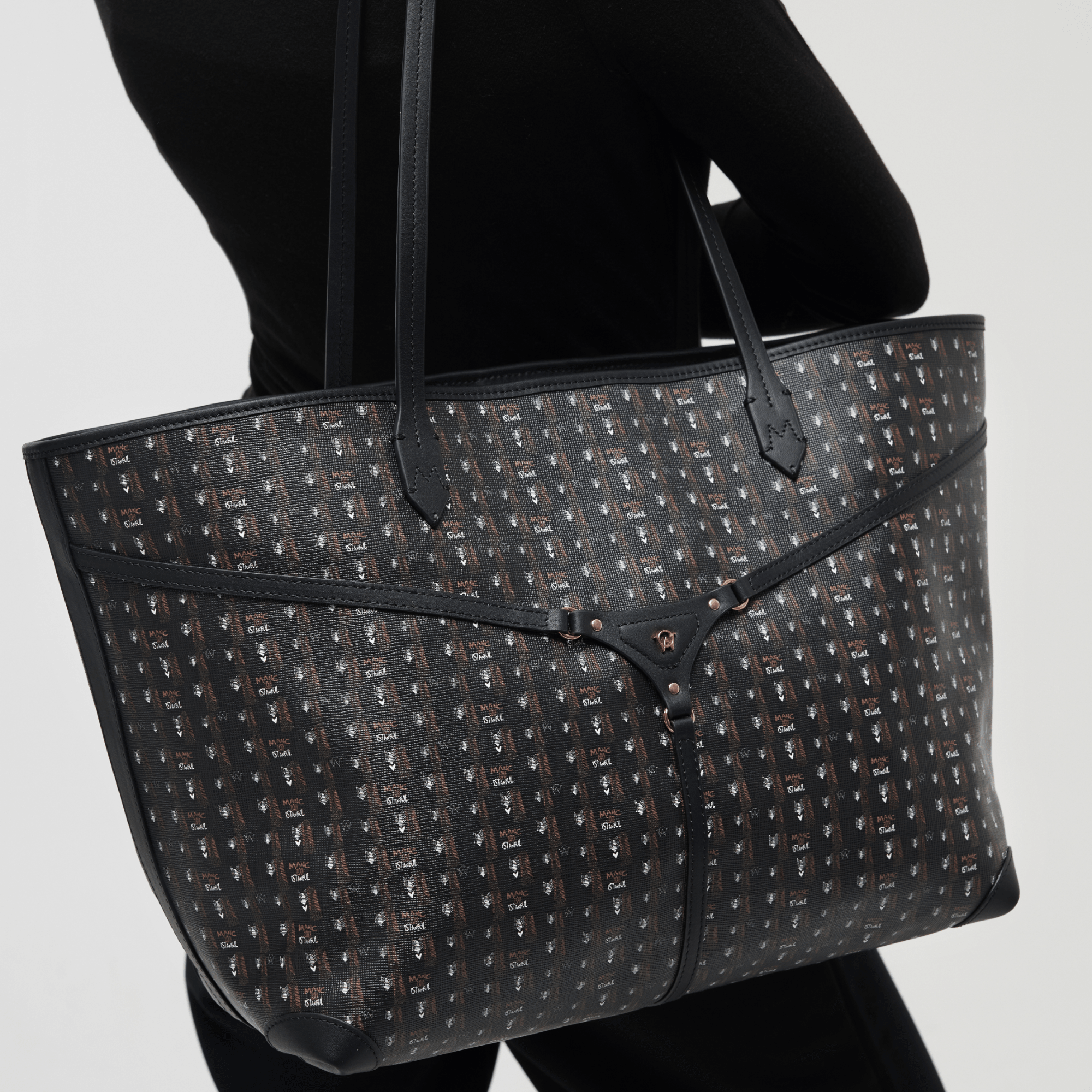 MIRI TOTE - BROWN BLACK