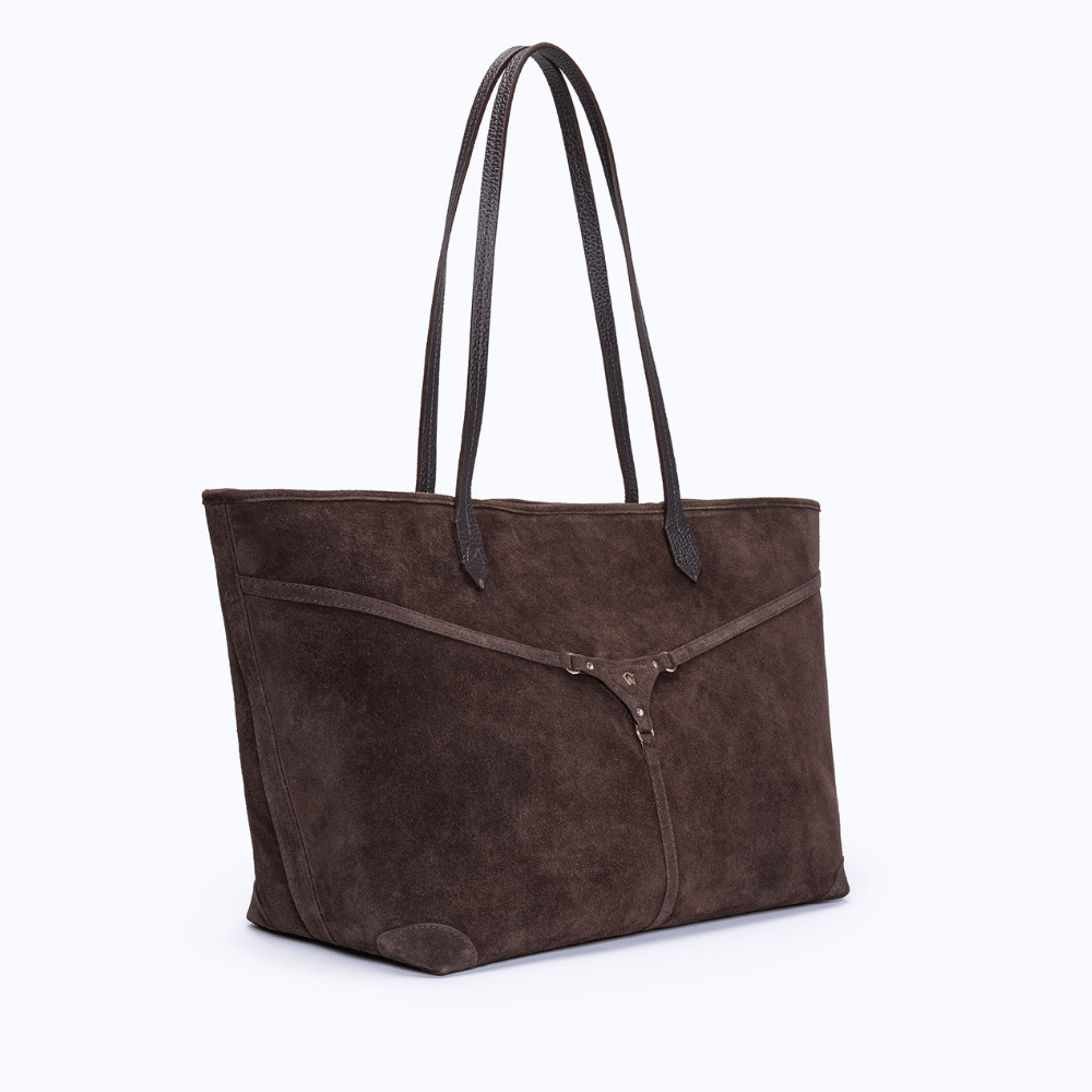 MIRI TOTE - DARK SUEDE BROWN