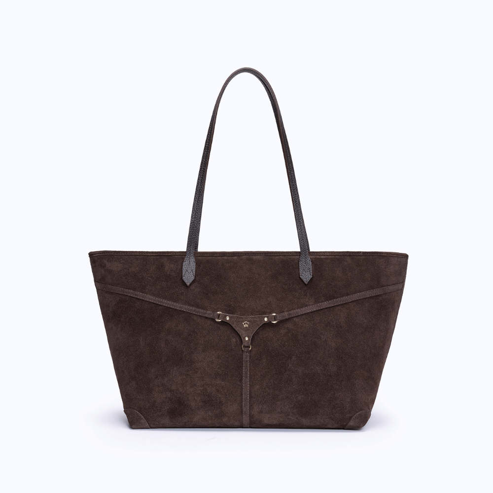 MIRI TOTE - DARK SUEDE BROWN