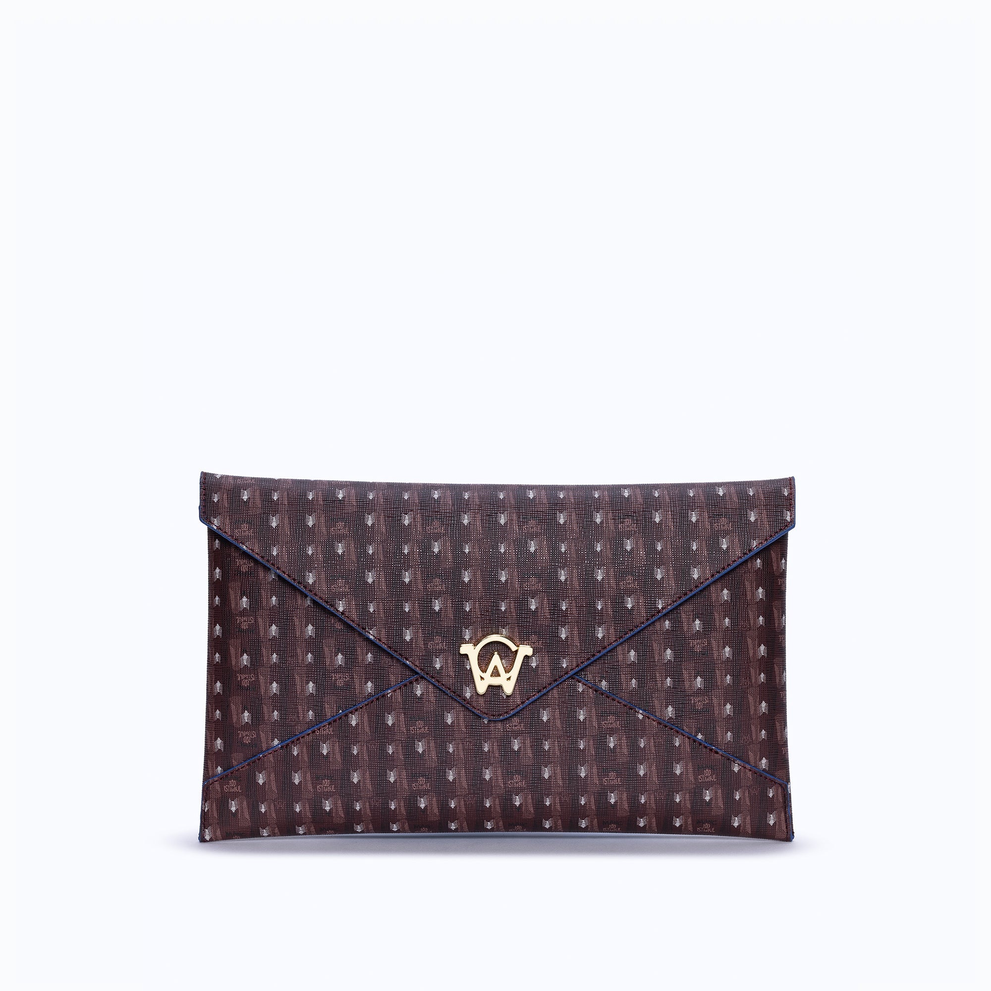 MONOGRAM CLUTCH - BURGUNDY