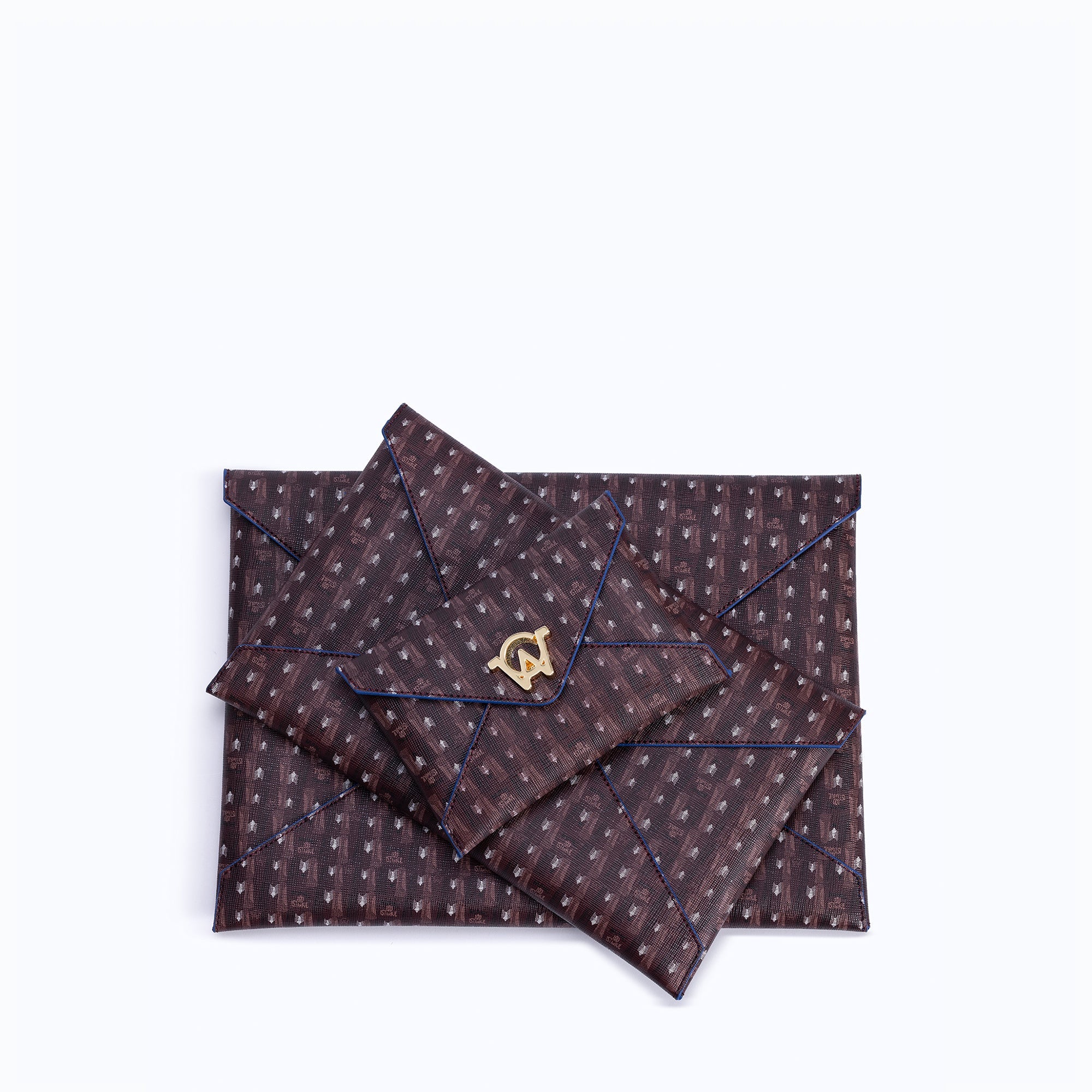MONOGRAM CLUTCH - BURGUNDY