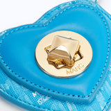 MONOGRAM HEART CHARM - BABY BLUE