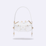 LILITH MINI- WHITE CROC (GOLD)